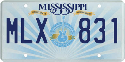 MS license plate MLX831