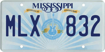 MS license plate MLX832
