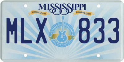 MS license plate MLX833