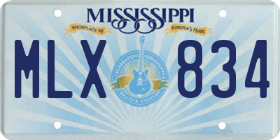 MS license plate MLX834