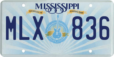 MS license plate MLX836