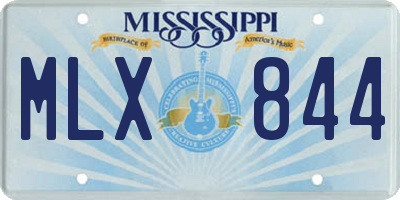 MS license plate MLX844