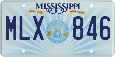 MS license plate MLX846