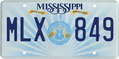 MS license plate MLX849