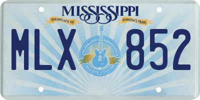 MS license plate MLX852
