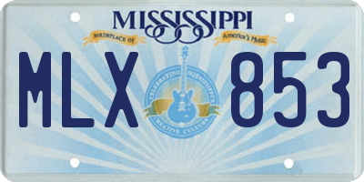 MS license plate MLX853