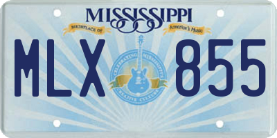 MS license plate MLX855