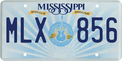 MS license plate MLX856