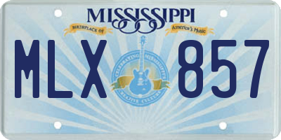 MS license plate MLX857