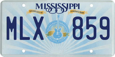 MS license plate MLX859