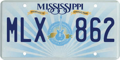 MS license plate MLX862