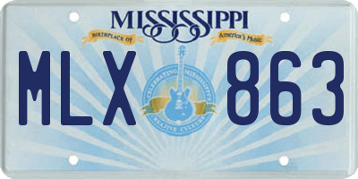 MS license plate MLX863
