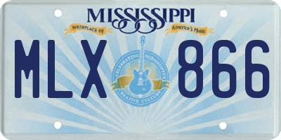 MS license plate MLX866
