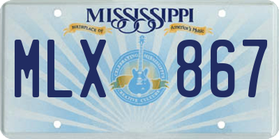 MS license plate MLX867