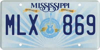 MS license plate MLX869