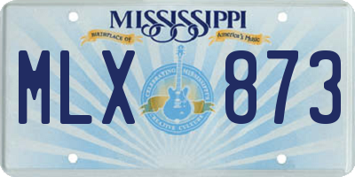 MS license plate MLX873
