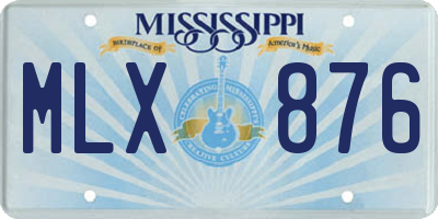 MS license plate MLX876