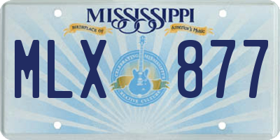 MS license plate MLX877