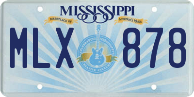 MS license plate MLX878