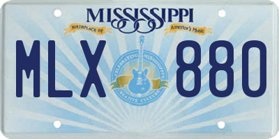 MS license plate MLX880