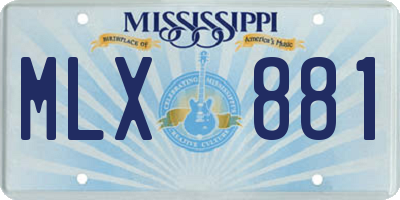 MS license plate MLX881
