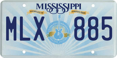 MS license plate MLX885