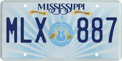 MS license plate MLX887