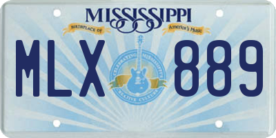 MS license plate MLX889