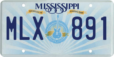 MS license plate MLX891