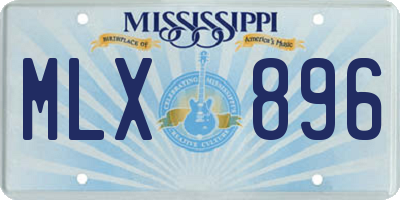 MS license plate MLX896