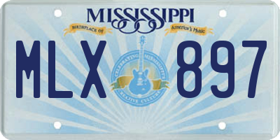 MS license plate MLX897