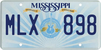 MS license plate MLX898