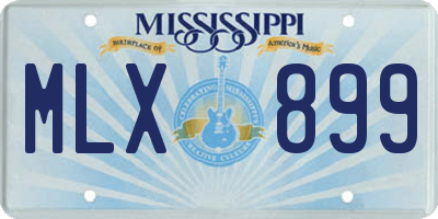 MS license plate MLX899