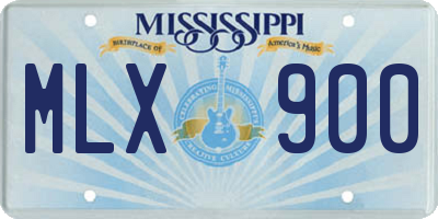 MS license plate MLX900