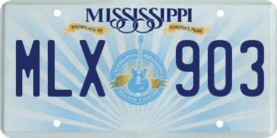 MS license plate MLX903