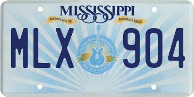 MS license plate MLX904