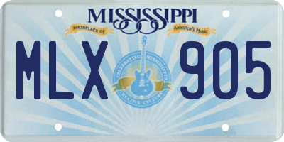 MS license plate MLX905