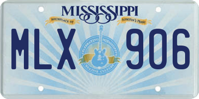 MS license plate MLX906