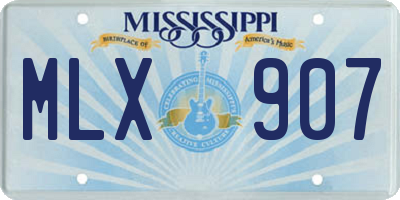 MS license plate MLX907