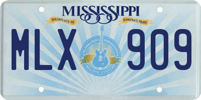 MS license plate MLX909