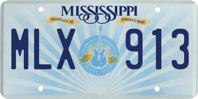 MS license plate MLX913