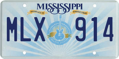 MS license plate MLX914