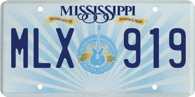 MS license plate MLX919