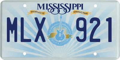MS license plate MLX921