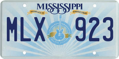 MS license plate MLX923
