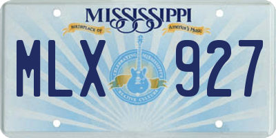 MS license plate MLX927