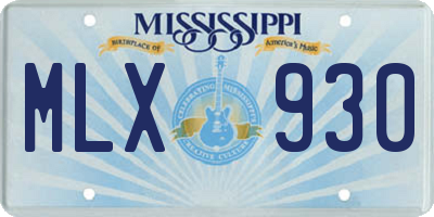 MS license plate MLX930