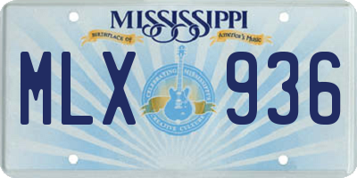 MS license plate MLX936