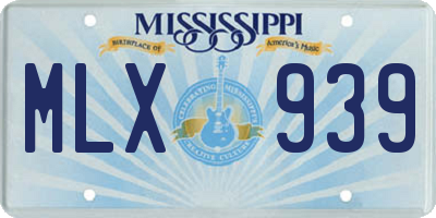 MS license plate MLX939
