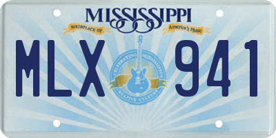 MS license plate MLX941